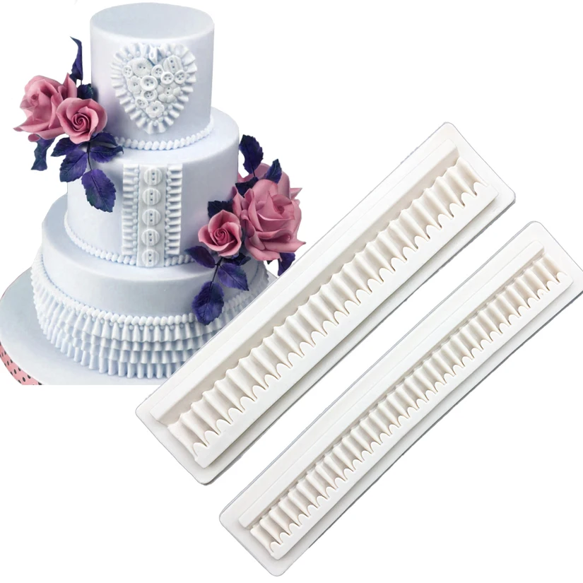 Pearl Rope Wave Flower Gemstone Shape Cake Side Lace Silicone Sugarcraft Mold Fondant Cake Decorating Tools