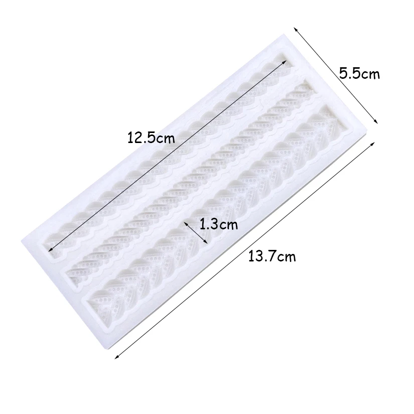 Pearl Rope Wave Flower Gemstone Shape Cake Side Lace Silicone Sugarcraft Mold Fondant Cake Decorating Tools