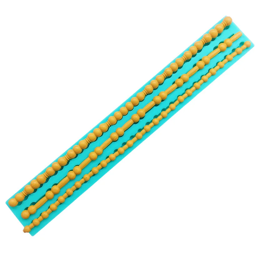 Pearl Rope Wave Flower Gemstone Shape Cake Side Lace Silicone Sugarcraft Mold Fondant Cake Decorating Tools