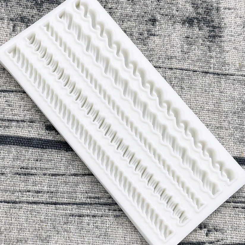 Pearl Rope Wave Flower Gemstone Shape Cake Side Lace Silicone Sugarcraft Mold Fondant Cake Decorating Tools