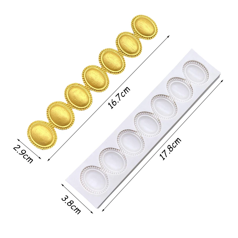 Pearl Rope Wave Flower Gemstone Shape Cake Side Lace Silicone Sugarcraft Mold Fondant Cake Decorating Tools