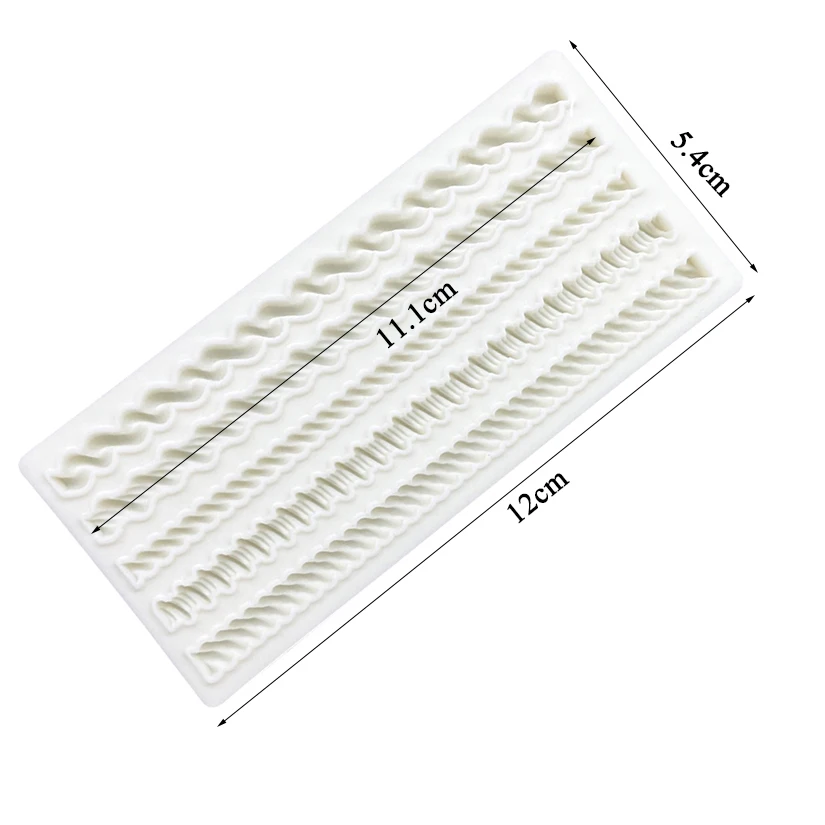 Pearl Rope Wave Flower Gemstone Shape Cake Side Lace Silicone Sugarcraft Mold Fondant Cake Decorating Tools