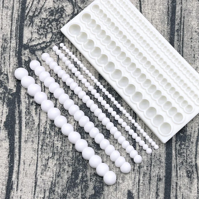 Pearl Rope Wave Flower Gemstone Shape Cake Side Lace Silicone Sugarcraft Mold Fondant Cake Decorating Tools