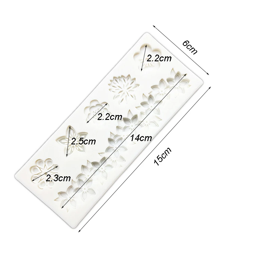 Pearl Rope Wave Flower Gemstone Shape Cake Side Lace Silicone Sugarcraft Mold Fondant Cake Decorating Tools