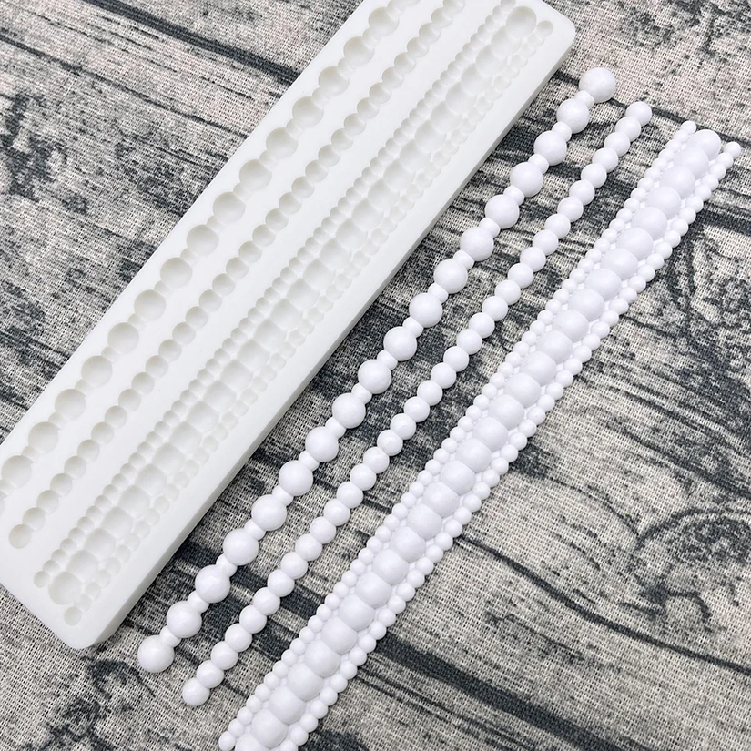 Pearl Rope Wave Flower Gemstone Shape Cake Side Lace Silicone Sugarcraft Mold Fondant Cake Decorating Tools
