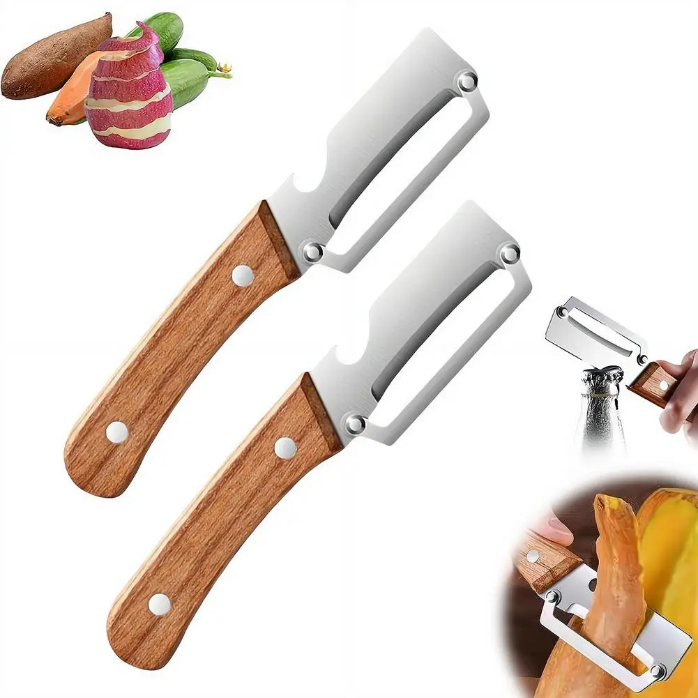 2026 Wooden Multi Functional Vegetable Peeler With Ergonomic Handle For Peeling And Slicing Fruits And Vegetables Durable Smooth