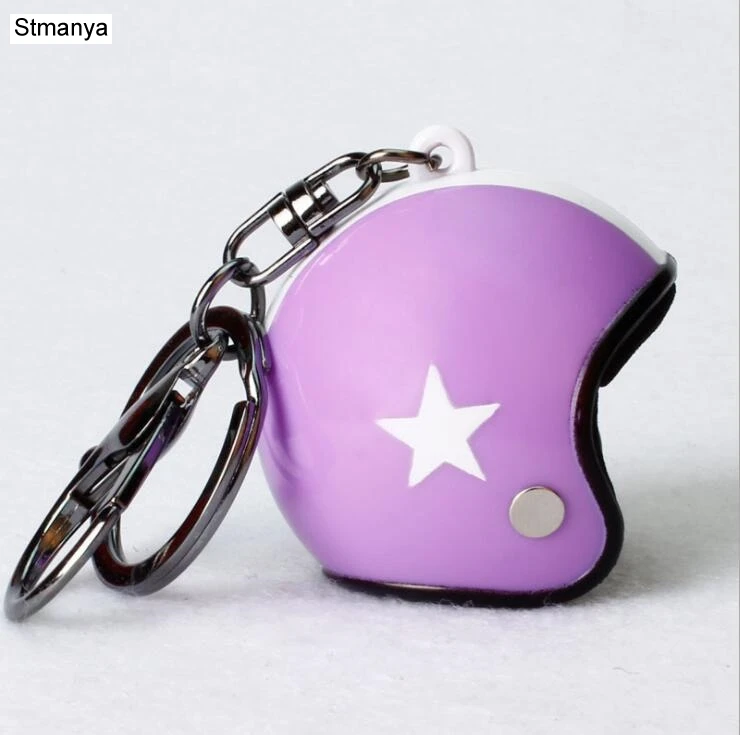 New Motorcycle Helmet Keychain Female Men's Hard Hat Heavy Metal Rock Car Keychain Bag Keychain Gift 17022