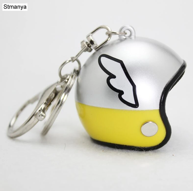 New Motorcycle Helmet Keychain Female Men's Hard Hat Heavy Metal Rock Car Keychain Bag Keychain Gift 17022