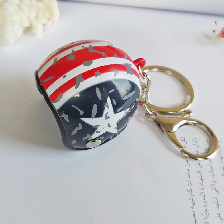 New Motorcycle Helmet Keychain Female Men's Hard Hat Heavy Metal Rock Car Keychain Bag Keychain Gift 17022