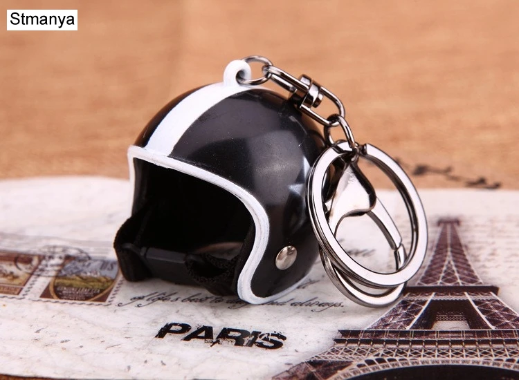 New Motorcycle Helmet Keychain Female Men's Hard Hat Heavy Metal Rock Car Keychain Bag Keychain Gift 17022