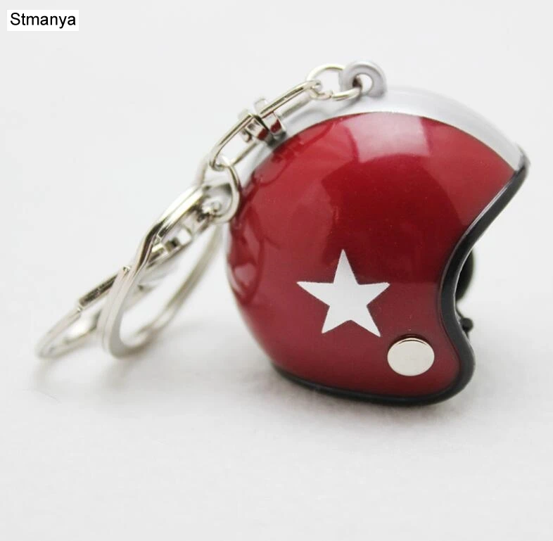 New Motorcycle Helmet Keychain Female Men's Hard Hat Heavy Metal Rock Car Keychain Bag Keychain Gift 17022