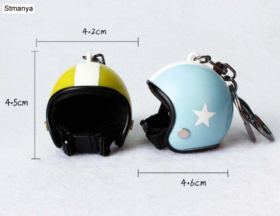 New Motorcycle Helmet Keychain Female Men's Hard Hat Heavy Metal Rock Car Keychain Bag Keychain Gift 17022
