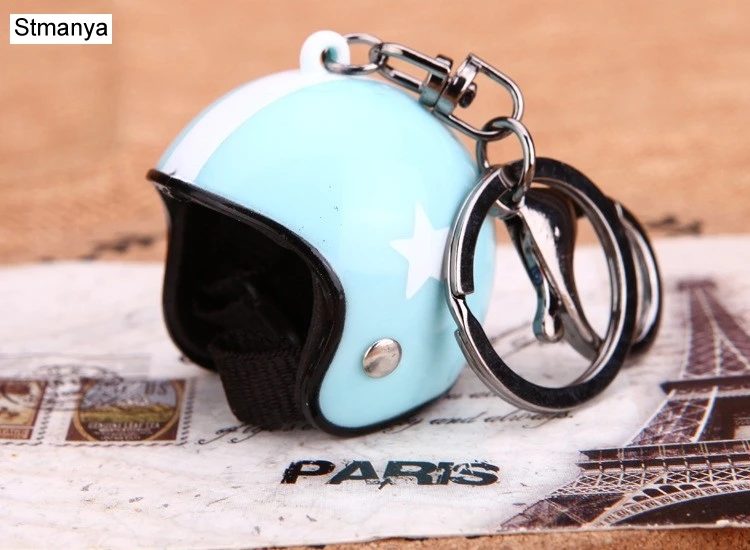 New Motorcycle Helmet Keychain Female Men's Hard Hat Heavy Metal Rock Car Keychain Bag Keychain Gift 17022