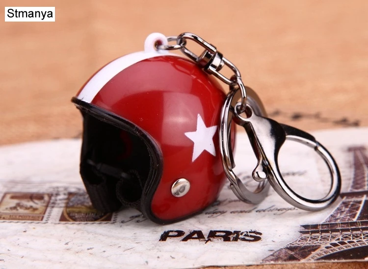 New Motorcycle Helmet Keychain Female Men's Hard Hat Heavy Metal Rock Car Keychain Bag Keychain Gift 17022