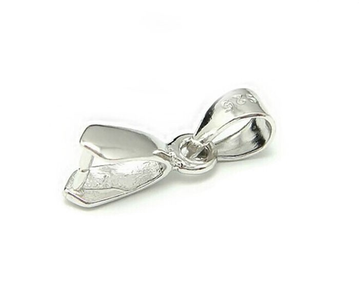 925 Sterling Silver 10PCS Lot Size S-M-L Handmade Jewelry Findings 925 Stamped Silver Bail Connector Bale Pinch Clasp Pendant
