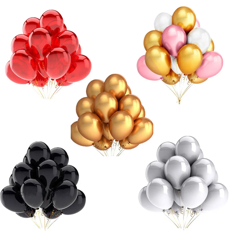 20pcs 12'' Silver blue red Gold Black pink colour Latex Balloons Happy Birthday party decorations Festiv Gifts balloon Supplies