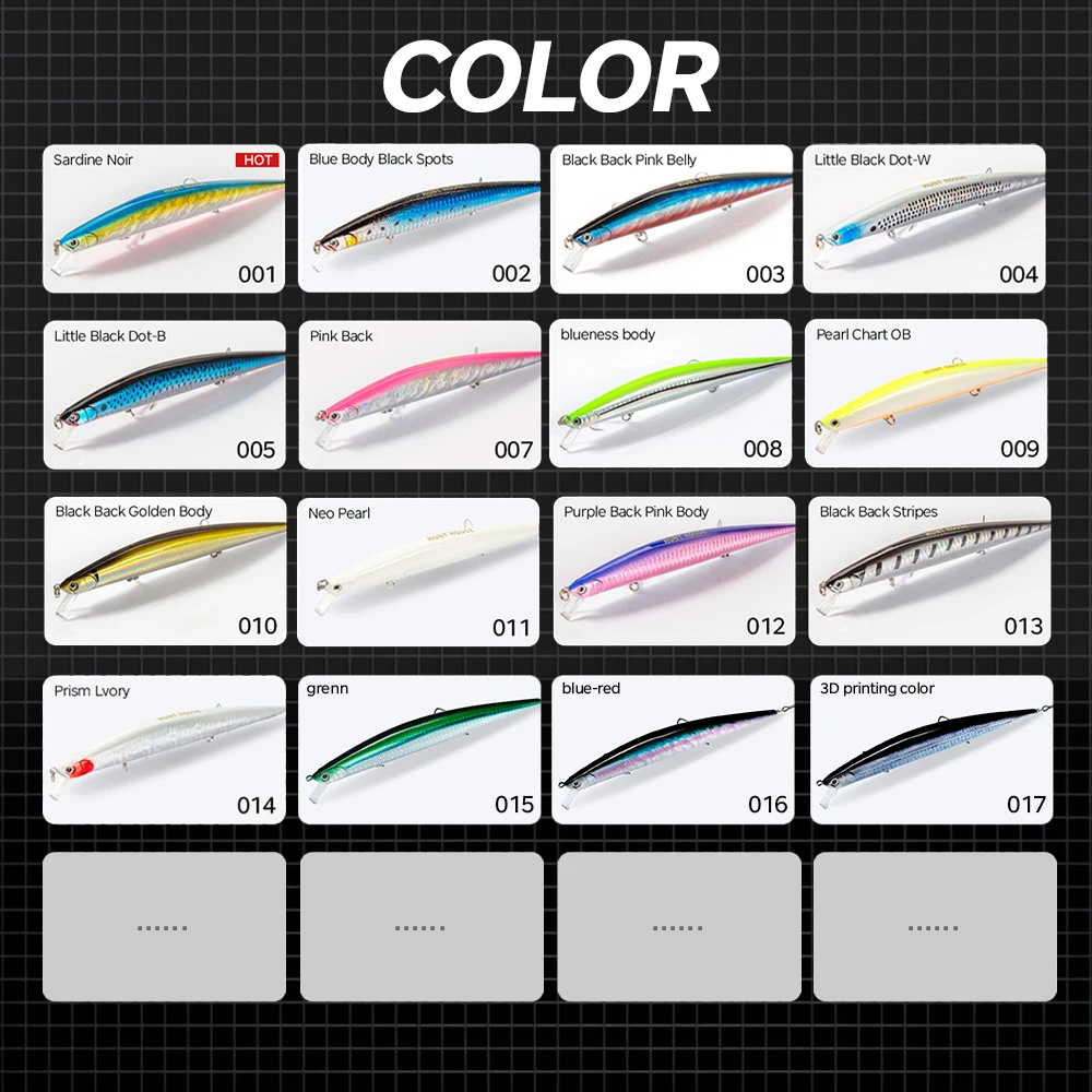 Hunthouse Tide Slim Minnow 175F Floating Lure Hard Bait Sea Fishing 175mm24.5g 3D Eyes ABS Plastic For Seabass Pike Pesca Leurre