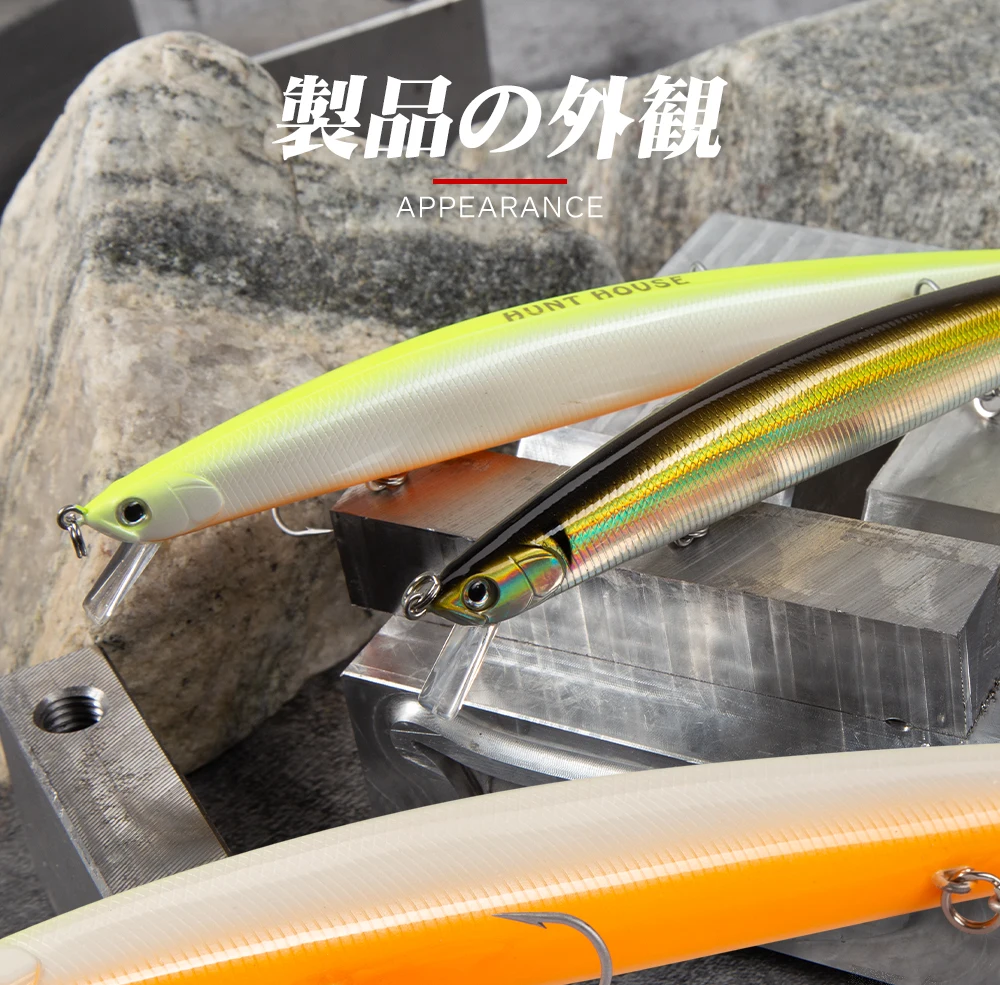 Hunthouse Tide Slim Minnow 175F Floating Lure Hard Bait Sea Fishing 175mm24.5g 3D Eyes ABS Plastic For Seabass Pike Pesca Leurre
