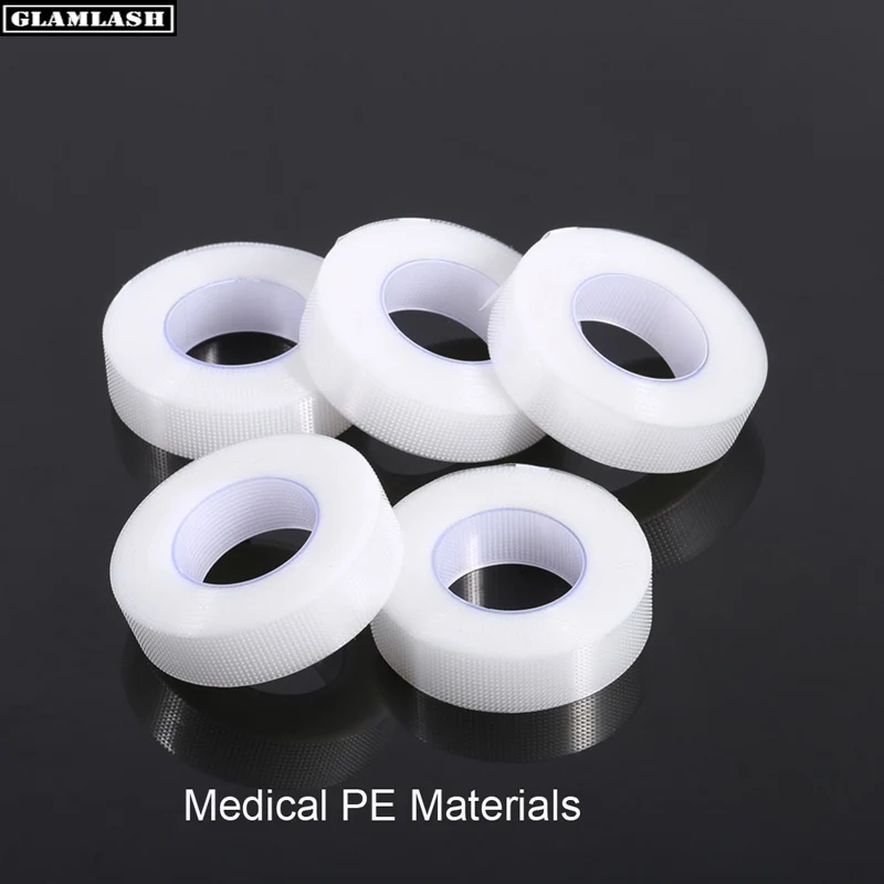 GLAMLASH 5PCS Transparent Medical PE False Eyelash Extensions Tape Double Eyelid Sticker Non-woven Fake Lash Eyeliner Tapes