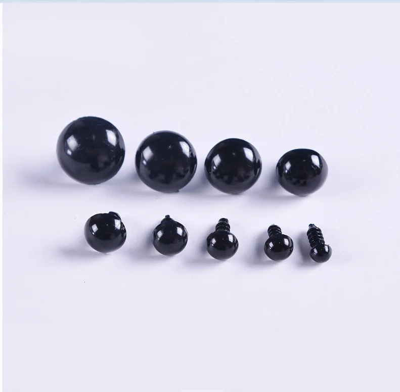 100pcs 10mm Eyeball Doll Accessories Black Plastic Plush Safety Eyes Amigurumi For Toys 6mm 8mm 12mm DIY Funny Toy Eyes Animal