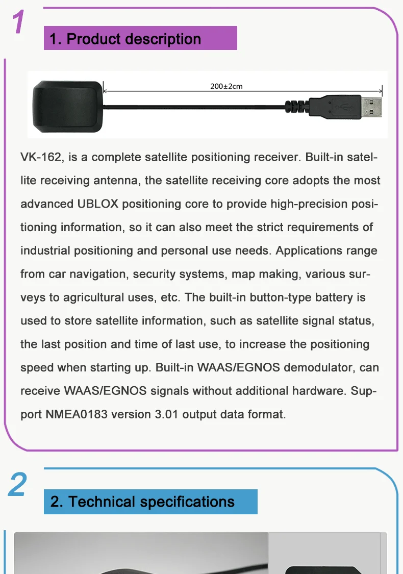 GPS Receiver GPS Module with Antenna USB Interface G Mouse VK-162