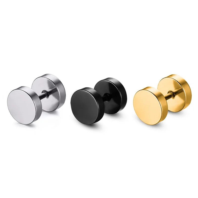 3~16mm Fake Piercing Tunnels Black Surgical Steel Fake Plug Cheater Ear Plugs Gauge Earring Body Jewelry Falso Plug Stretching