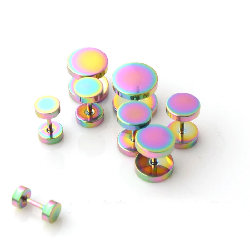 3~16mm Fake Piercing Tunnels Black Surgical Steel Fake Plug Cheater Ear Plugs Gauge Earring Body Jewelry Falso Plug Stretching