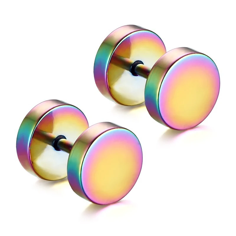 3~16mm Fake Piercing Tunnels Black Surgical Steel Fake Plug Cheater Ear Plugs Gauge Earring Body Jewelry Falso Plug Stretching