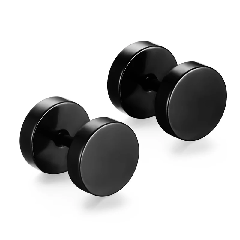 3~16mm Fake Piercing Tunnels Black Surgical Steel Fake Plug Cheater Ear Plugs Gauge Earring Body Jewelry Falso Plug Stretching