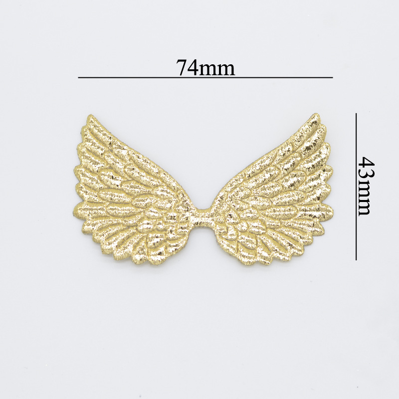 20Pcs Double Sided Gold and Silver Cloth Angel Wing Appliques Patches for DIY Crafts Bow Hairpin Decor Boutique Accessories
