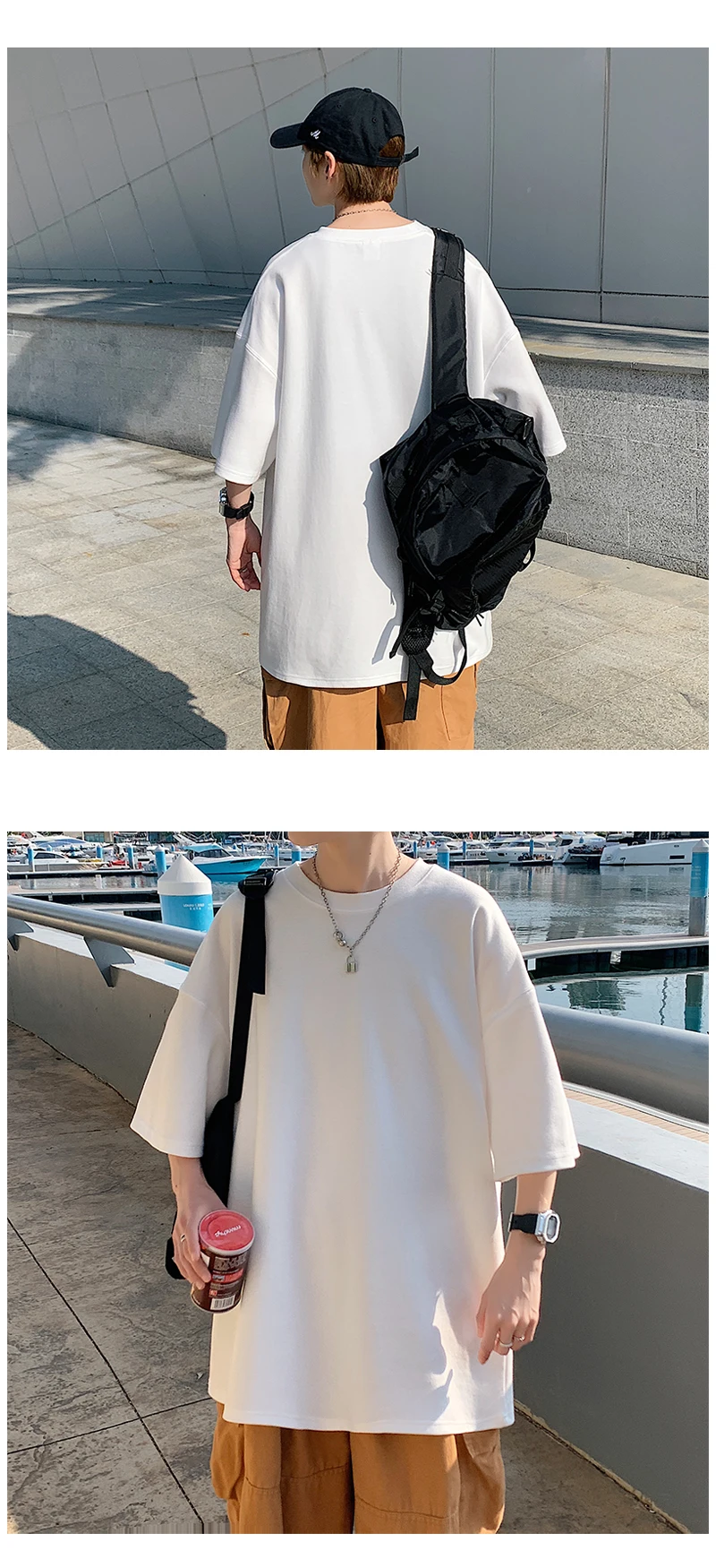 Oversized Summer Short Sleeve Men's T Shirt New Fashion Solid Loose O-Neck T Shirts Mens Cotton Hip Hop Streetwear Top Tees 5XL