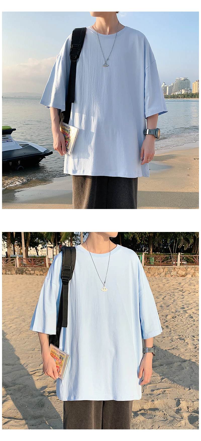 Oversized Summer Short Sleeve Men's T Shirt New Fashion Solid Loose O-Neck T Shirts Mens Cotton Hip Hop Streetwear Top Tees 5XL