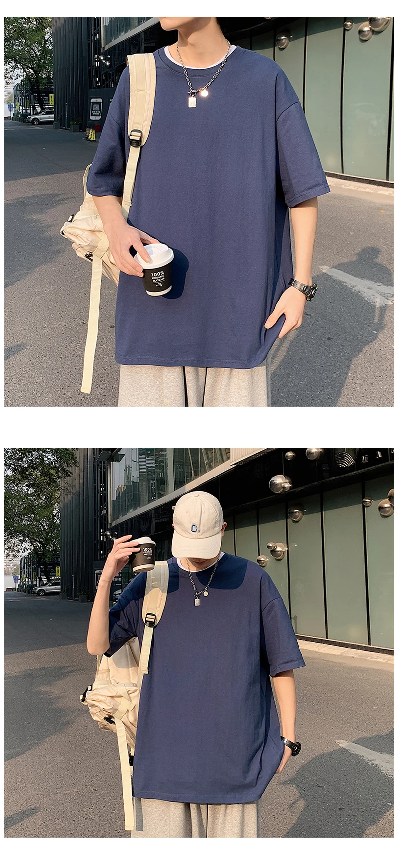 Oversized Summer Short Sleeve Men's T Shirt New Fashion Solid Loose O-Neck T Shirts Mens Cotton Hip Hop Streetwear Top Tees 5XL