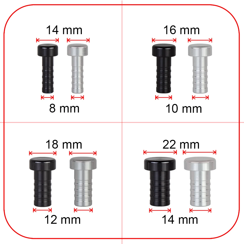 Alloy Aluminium 10/12/14/16/18/20/22/25/34/38 Mm Dump Blow Off Valve Bov Blanking Plug Silicone Hose Blanking Plug