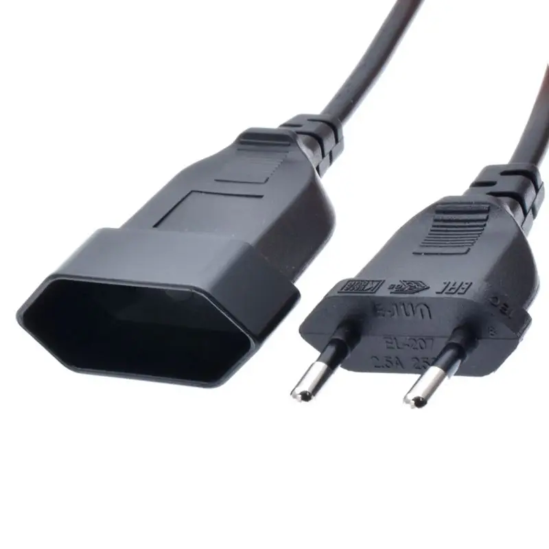 European 2Prong Male to Female Power Extension Cord, VDE Certificated Copper Cable 0.5m/1m/2m/3m/4m/5m