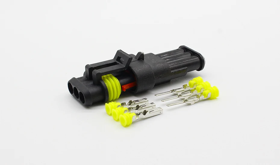 5 Sets Kit 3 Pin Way Waterproof Electrical Wire Automotive Connector Plug for Car