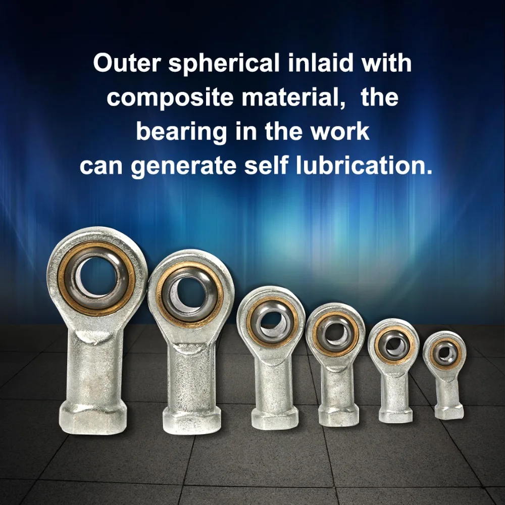 1PCS M6 M8 M10 M12 M16 M18 Female Ball Bearing Right Thread Fish Eye Rod End Joint Bearing Oscillating Bearing Tools