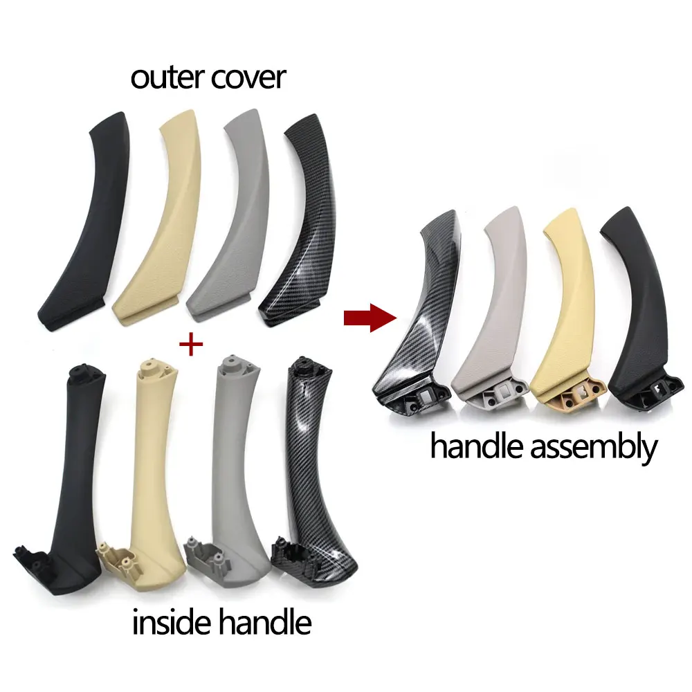 Left Right Interior Door Pull Handle with Cover Trim For BMW 3 Series E90 E91 E92 316 318 320 325 328i