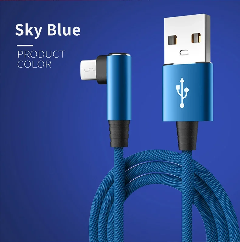 5A Fast Charging Type C Cable 90 Degrees Elbow Cable USB C Cable for Game for Samsung Xiaomi Redmi Honor Phone Charger Usb Cable
