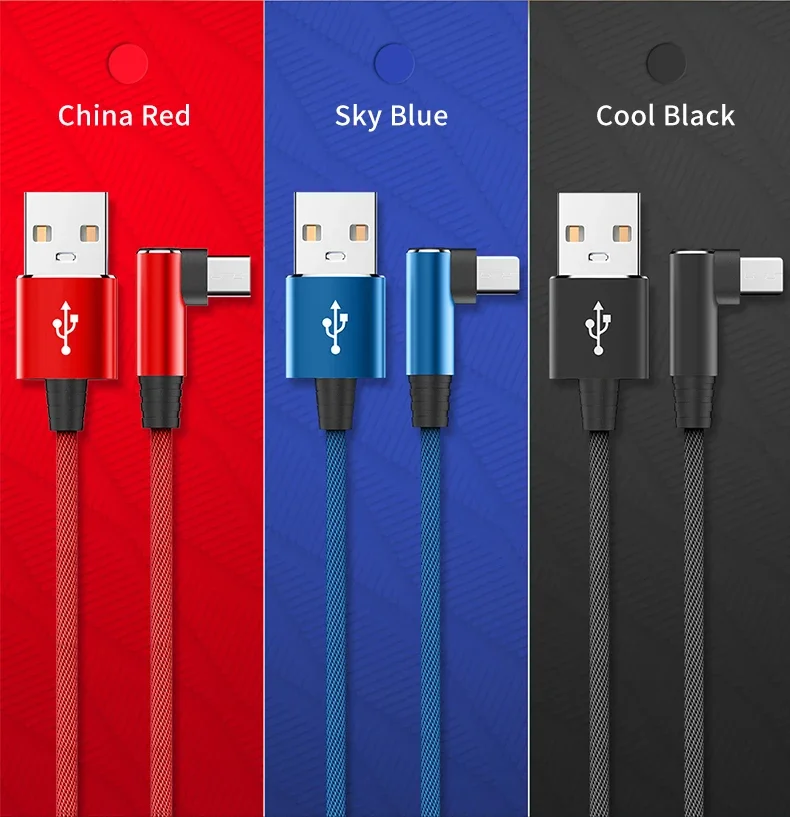 5A Fast Charging Type C Cable 90 Degrees Elbow Cable USB C Cable for Game for Samsung Xiaomi Redmi Honor Phone Charger Usb Cable