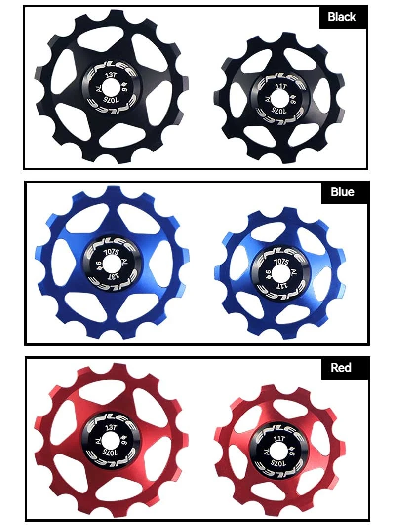ENLEE Bike Aluminum Alloy Guide Wheel Pulley Rear Derailleur 11T 13T Guide MTB Ceramic Bearing Jockey Wheel For 4/5/6MM