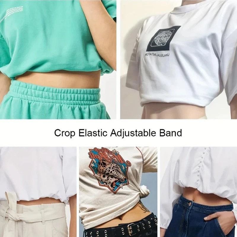 3Pcs Adjustable Elastic Crop Tuck Tool Band Women Fashion Clothing Accessory For Shirt Summer Instant Waist Slimming Non-Slip