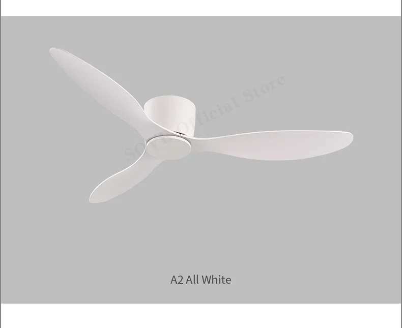 SOVE Modern White Low Floor DC Motor 30W Ceiling Fans With Remote Control Simple Ceiling Fan Without Light Home Fan 220V