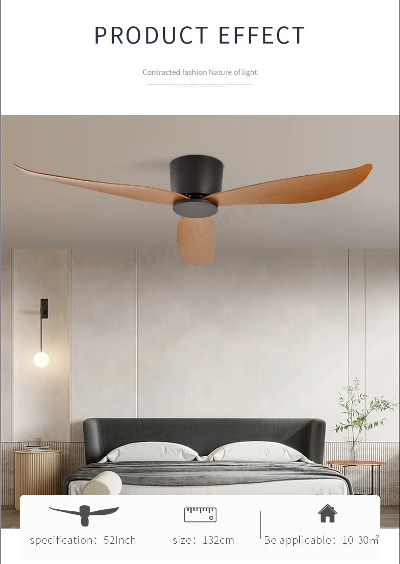 SOVE Modern White Low Floor DC Motor 30W Ceiling Fans With Remote Control Simple Ceiling Fan Without Light Home Fan 220V