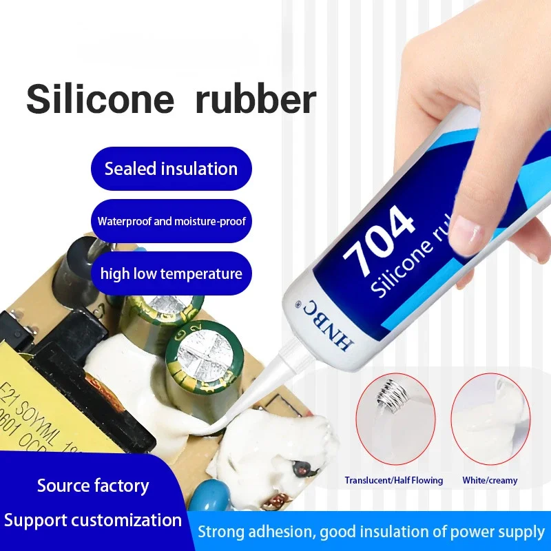 704 Silicone Rubber High-Temperature Resistant Electronic Waterproof Insulation Strong Heat-Resistant Silicone Sealing Adhesive