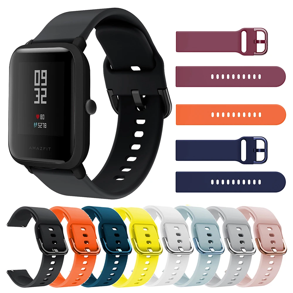 20mm Silicone Strap For Xiaomi Huami Amazfit Bip Lite Bip U/S Pop Smart Watch Band For Huami Amazfit GTS 4 3 2