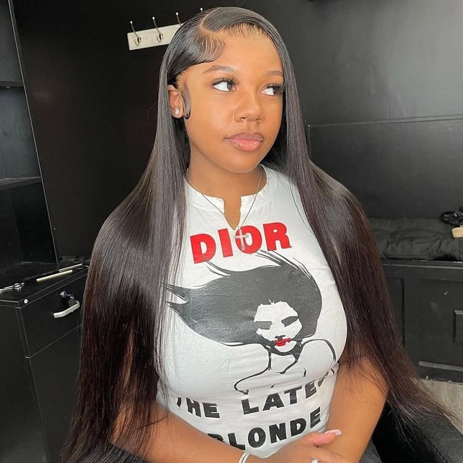 Tuneful 13x6 Lace Frontal Human Hair Wigs Straight 30 Inch Pre Plucked HD Lace Front Human Hair Wigs Glueless Wigs Ready To Wear
