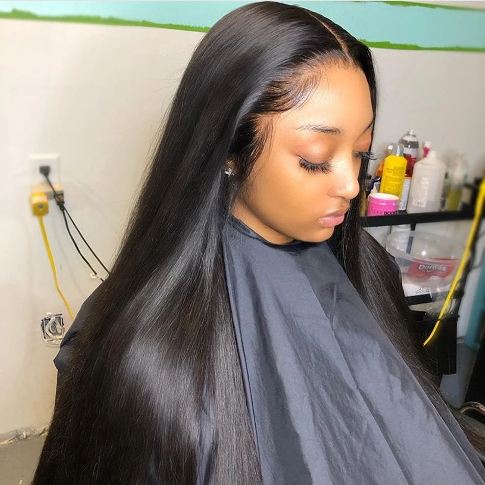 Tuneful 13x6 Lace Frontal Human Hair Wigs Straight 30 Inch Pre Plucked HD Lace Front Human Hair Wigs Glueless Wigs Ready To Wear