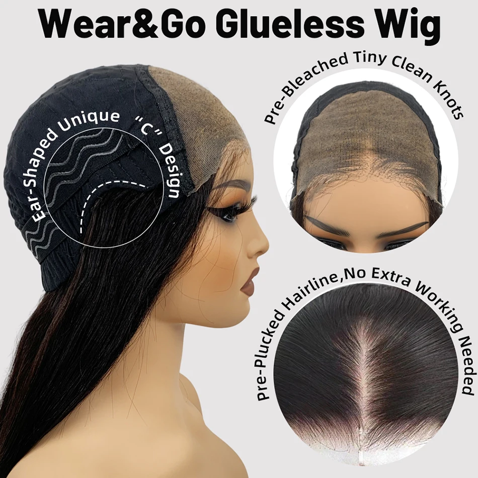 Tuneful 13x6 Lace Frontal Human Hair Wigs Straight 30 Inch Pre Plucked HD Lace Front Human Hair Wigs Glueless Wigs Ready To Wear