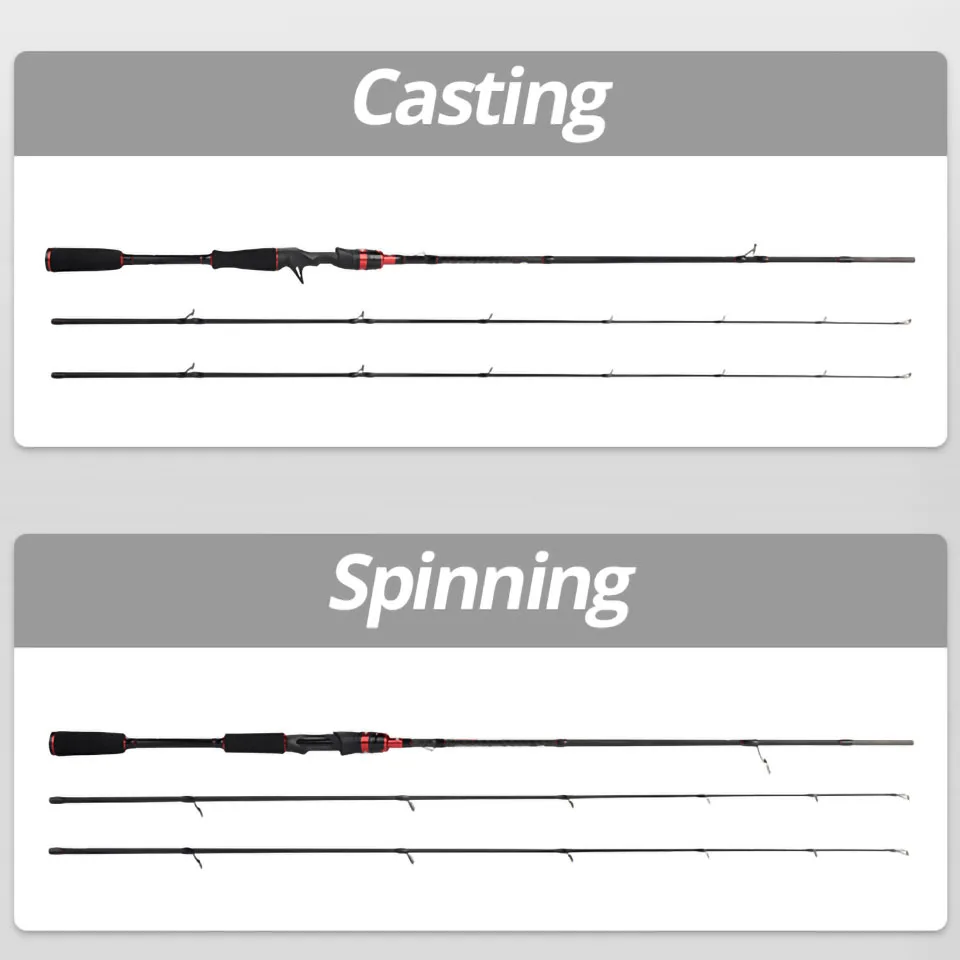 KastKing Max Steel Light Spinning Casting Fishing Rod with 24 Ton Carbon Fiber SiC Rings 1.80m 1.98m 2.13m 2.4m Silver Red Gray